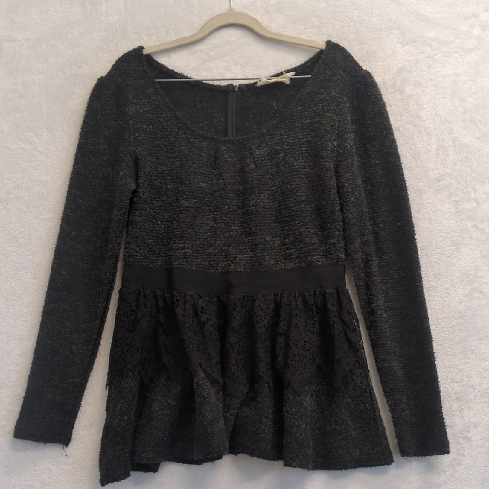 A'reve Women's Wool Blend Lace Whimsigoth Witchy Shirt Size L